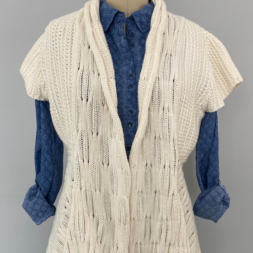 Pure Hand Knit Open Front Cotton Cardigan